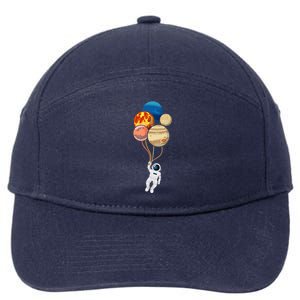 Space Astronaut Planet Balloons Rocketship Astronomy Gift 7-Panel Snapback Hat