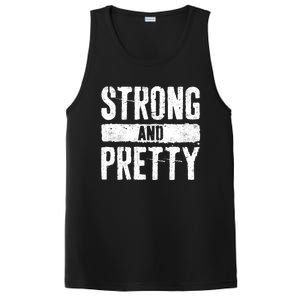 Strong And Pretty Meaningful Gift Strong Gym Workougift PosiCharge Competitor Tank