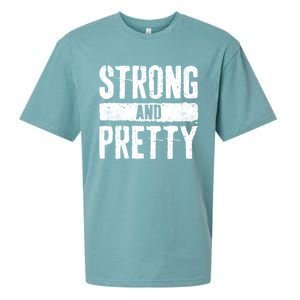 Strong And Pretty Meaningful Gift Strong Gym Workougift Sueded Cloud Jersey T-Shirt