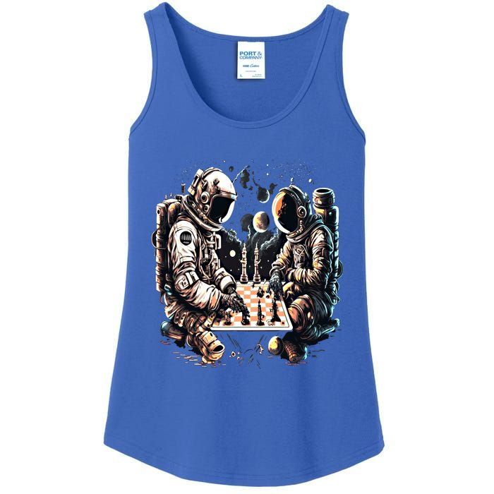 Space Astronaut Playing Chess Astronomy Space Gift Ladies Essential Tank