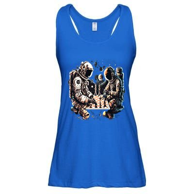 Space Astronaut Playing Chess Astronomy Space Gift Ladies Essential Flowy Tank