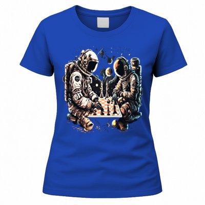 Space Astronaut Playing Chess Astronomy Space Gift Women's T-Shirt