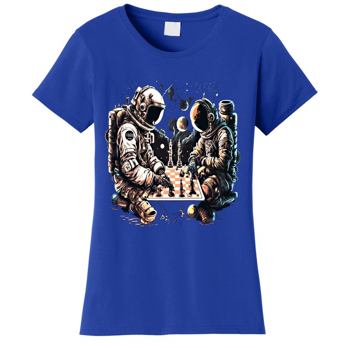 Space Astronaut Playing Chess Astronomy Space Gift Women's T-Shirt