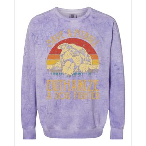 Save A Pitbull Euthanize A Dog Fighter Pitbull Lovers Colorblast Crewneck Sweatshirt