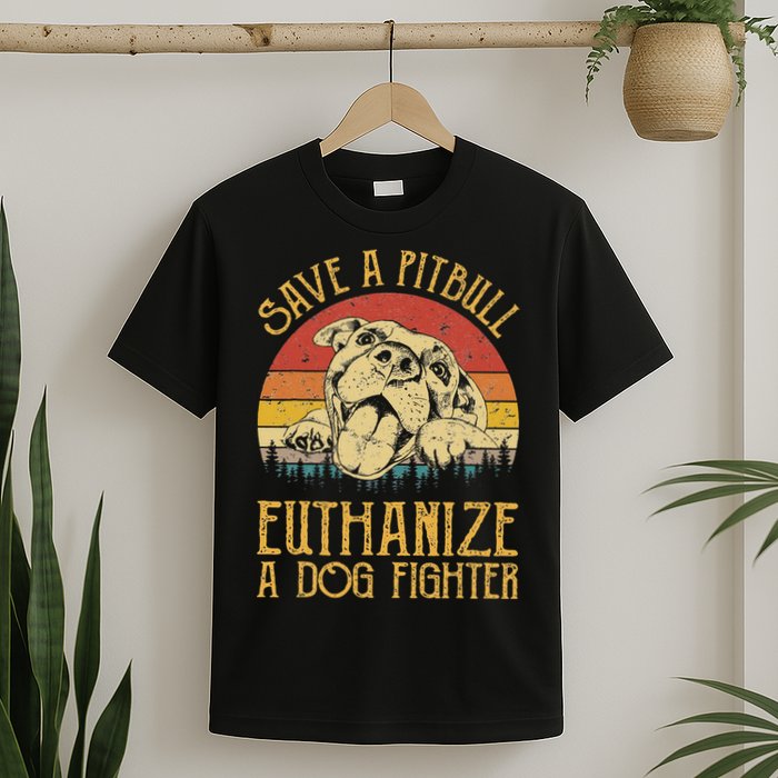 Save A Pitbull Euthanize A Dog Fighter Pitbull Lovers T-Shirt