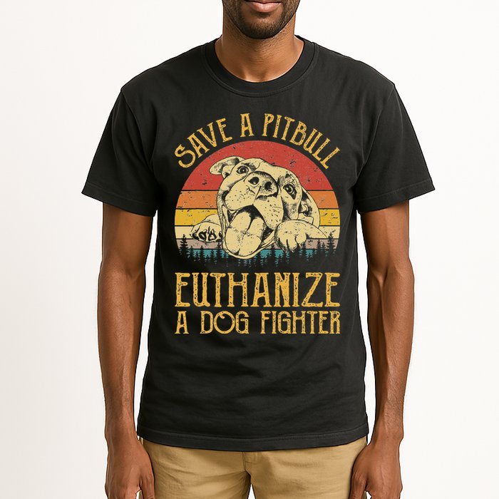 Save A Pitbull Euthanize A Dog Fighter Pitbull Lovers Tall T-Shirt