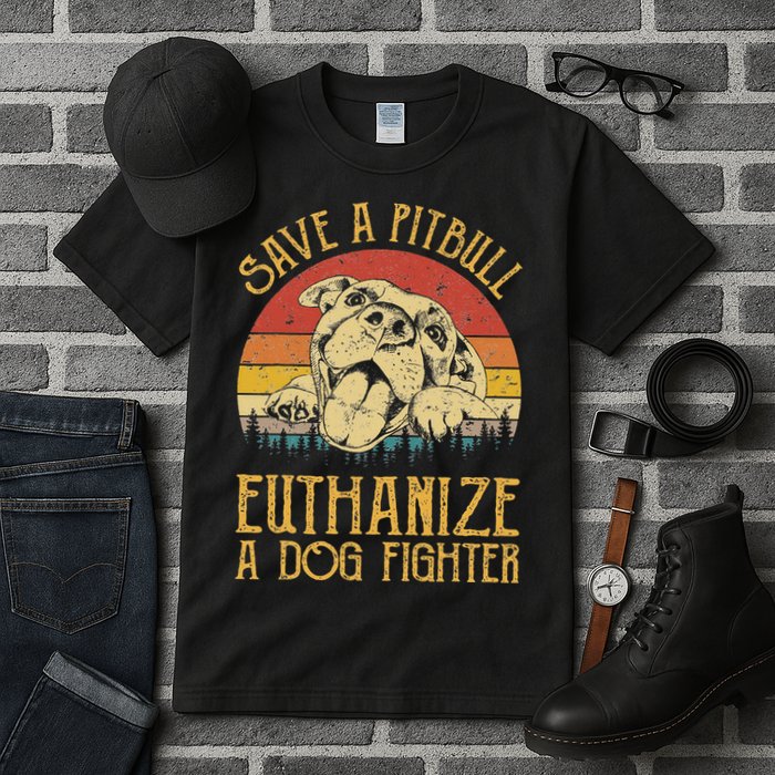 Save A Pitbull Euthanize A Dog Fighter Pitbull Lovers Tall T-Shirt