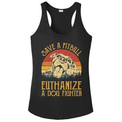 Save A Pitbull Euthanize A Dog Fighter Pitbull Lovers Ladies PosiCharge Competitor Racerback Tank