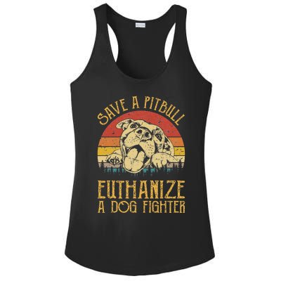 Save A Pitbull Euthanize A Dog Fighter Pitbull Lovers Ladies PosiCharge Competitor Racerback Tank