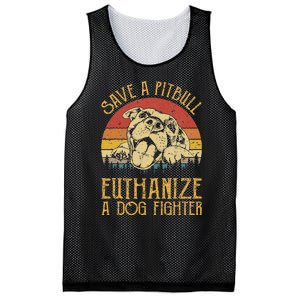 Save A Pitbull Euthanize A Dog Fighter Pitbull Lovers Mesh Reversible Basketball Jersey Tank