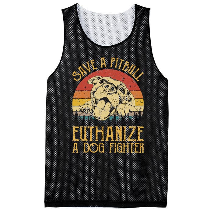 Save A Pitbull Euthanize A Dog Fighter Pitbull Lovers Mesh Reversible Basketball Jersey Tank