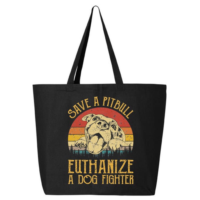 Save A Pitbull Euthanize A Dog Fighter Pitbull Lovers 25L Jumbo Tote