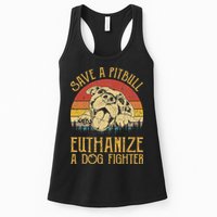 Save A Pitbull Euthanize A Dog Fighter Pitbull Lovers Womens Tank Top