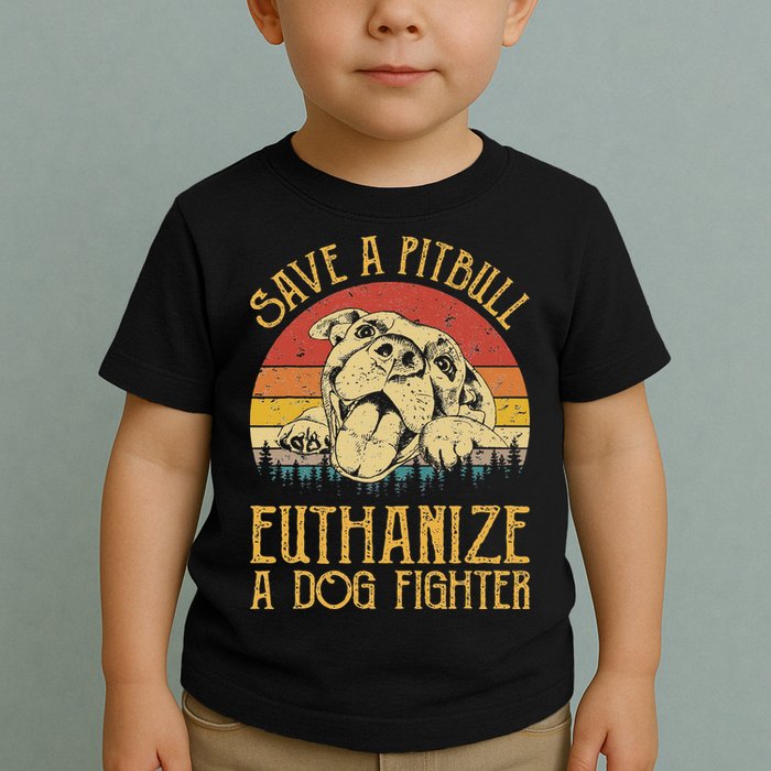 Save A Pitbull Euthanize A Dog Fighter Pitbull Lovers Toddler T-Shirt
