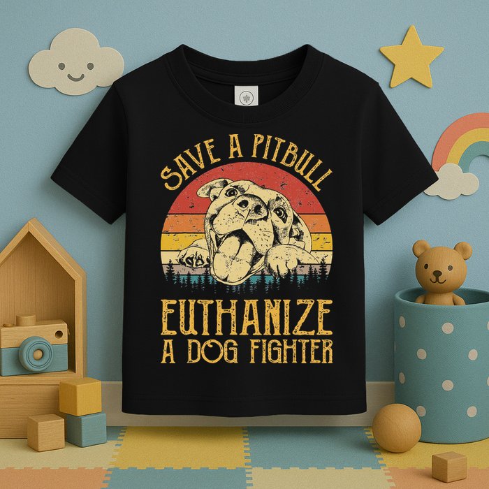 Save A Pitbull Euthanize A Dog Fighter Pitbull Lovers Toddler T-Shirt
