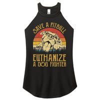 Save A Pitbull Euthanize A Dog Fighter Pitbull Lovers Women's Perfect Tri Rocker Tank