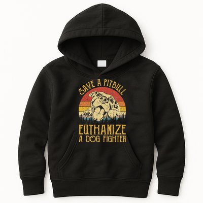 Save A Pitbull Euthanize A Dog Fighter Pitbull Lovers Kids Hoodie