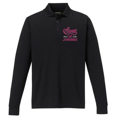 Sweet As Pie Pi Day funny Math Lover Performance Long Sleeve Polo