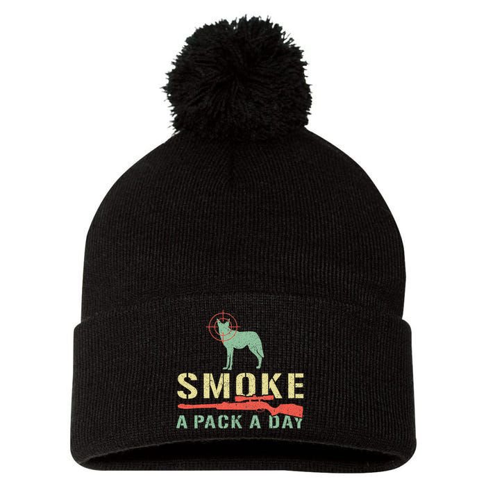 Smoke A Pack A Day Coyote Hunting Pom Pom 12in Knit Beanie