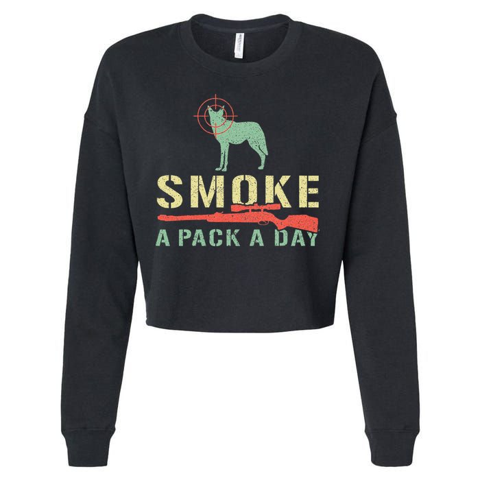 Smoke A Pack A Day Coyote Hunting Cropped Pullover Crew