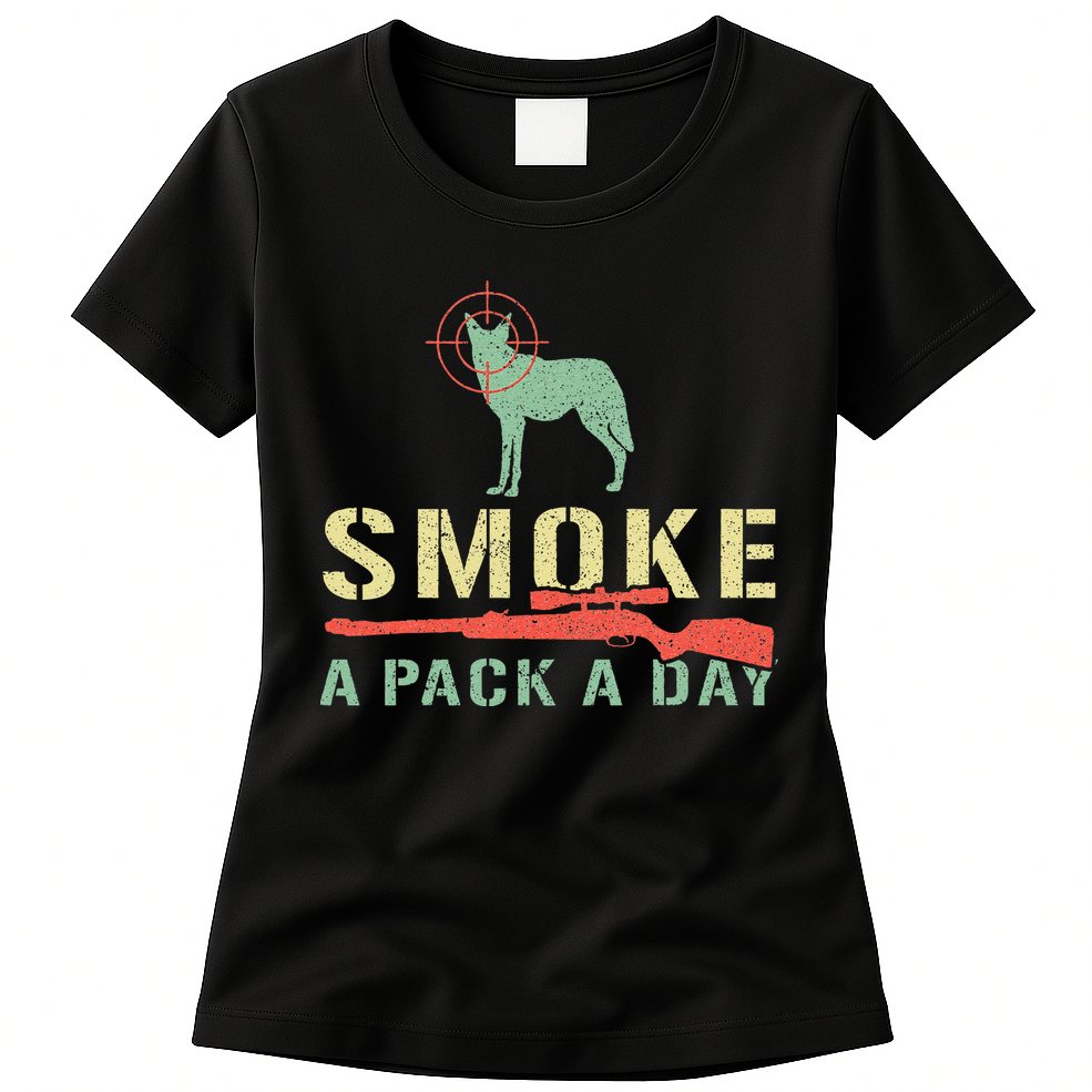 Smoke A Pack A Day Coyote Hunting Womens T-Shirt