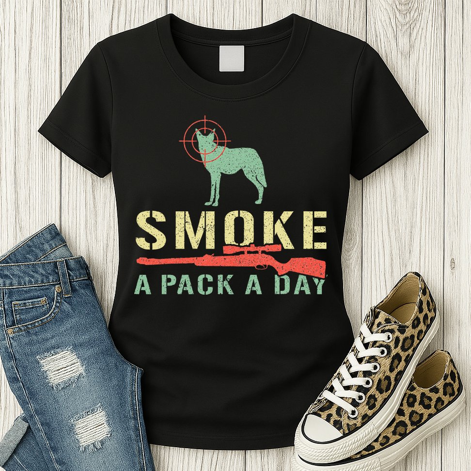 Smoke A Pack A Day Coyote Hunting Womens T-Shirt