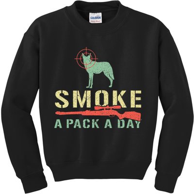 Smoke A Pack A Day Coyote Hunting Kids Sweatshirt