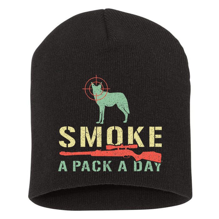 Smoke A Pack A Day Coyote Hunting Short Acrylic Beanie