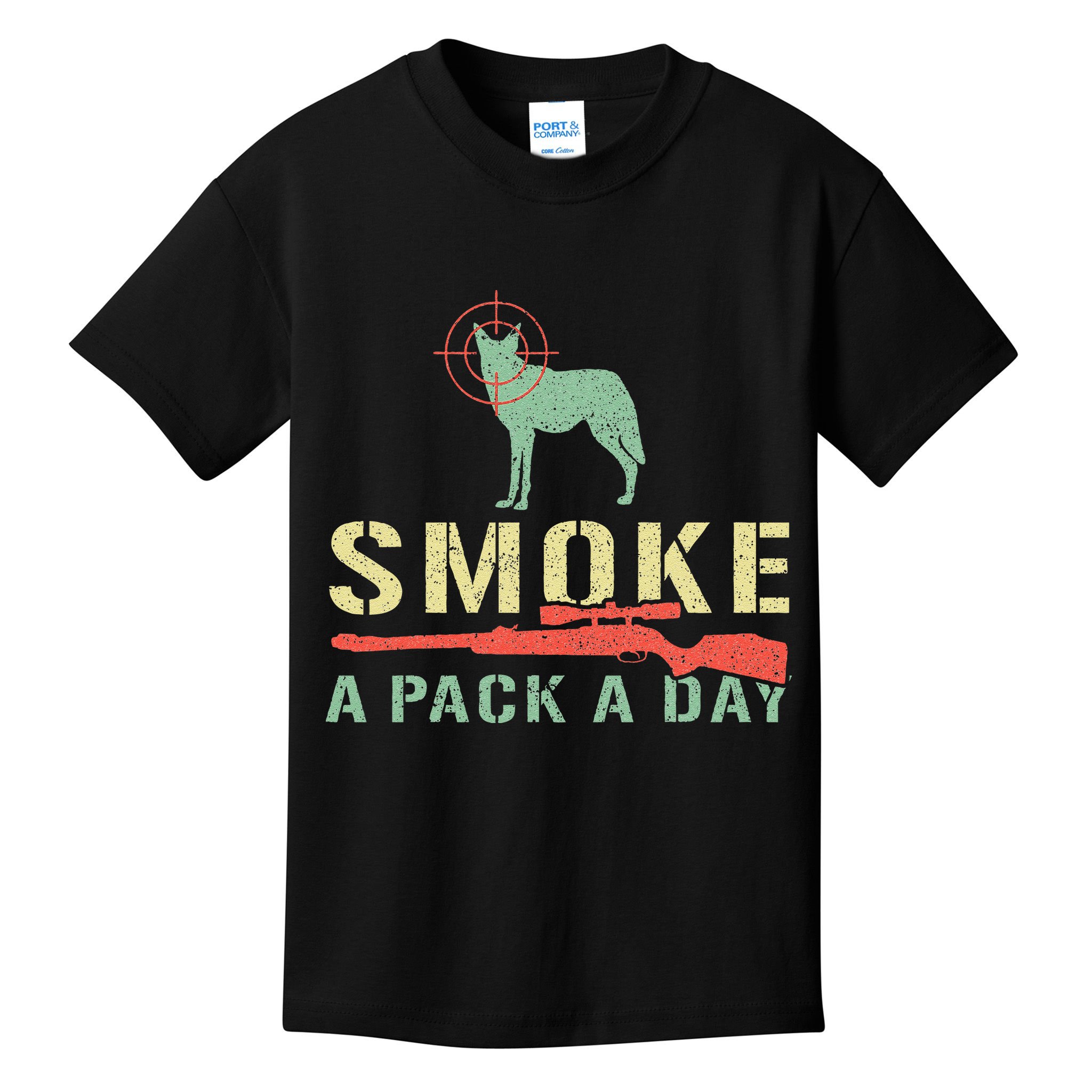 Smoke A Pack A Day Coyote Hunting Kids T-Shirt