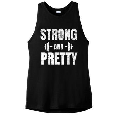 Strong And Pretty Gym Strongman Workout Fitness Ladies PosiCharge Tri-Blend Wicking Tank