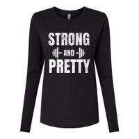 Strong And Pretty Gym Strongman Workout Fitness Womens Cotton Relaxed Long Sleeve T-Shirt