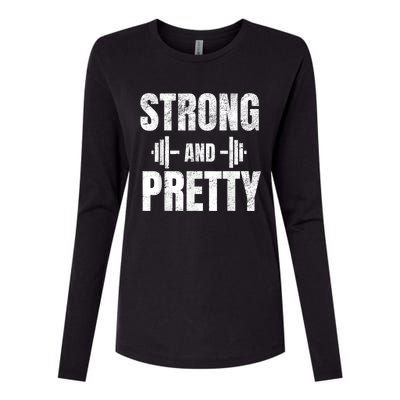 Strong And Pretty Gym Strongman Workout Fitness Womens Cotton Relaxed Long Sleeve T-Shirt