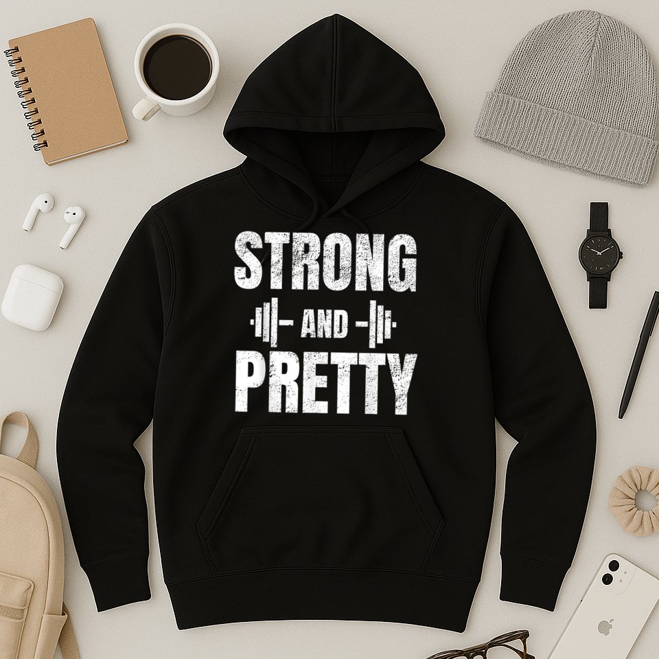Strong And Pretty Gym Strongman Workout Fitness Hoodie