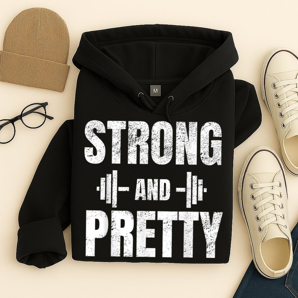 Strong And Pretty Gym Strongman Workout Fitness Hoodie