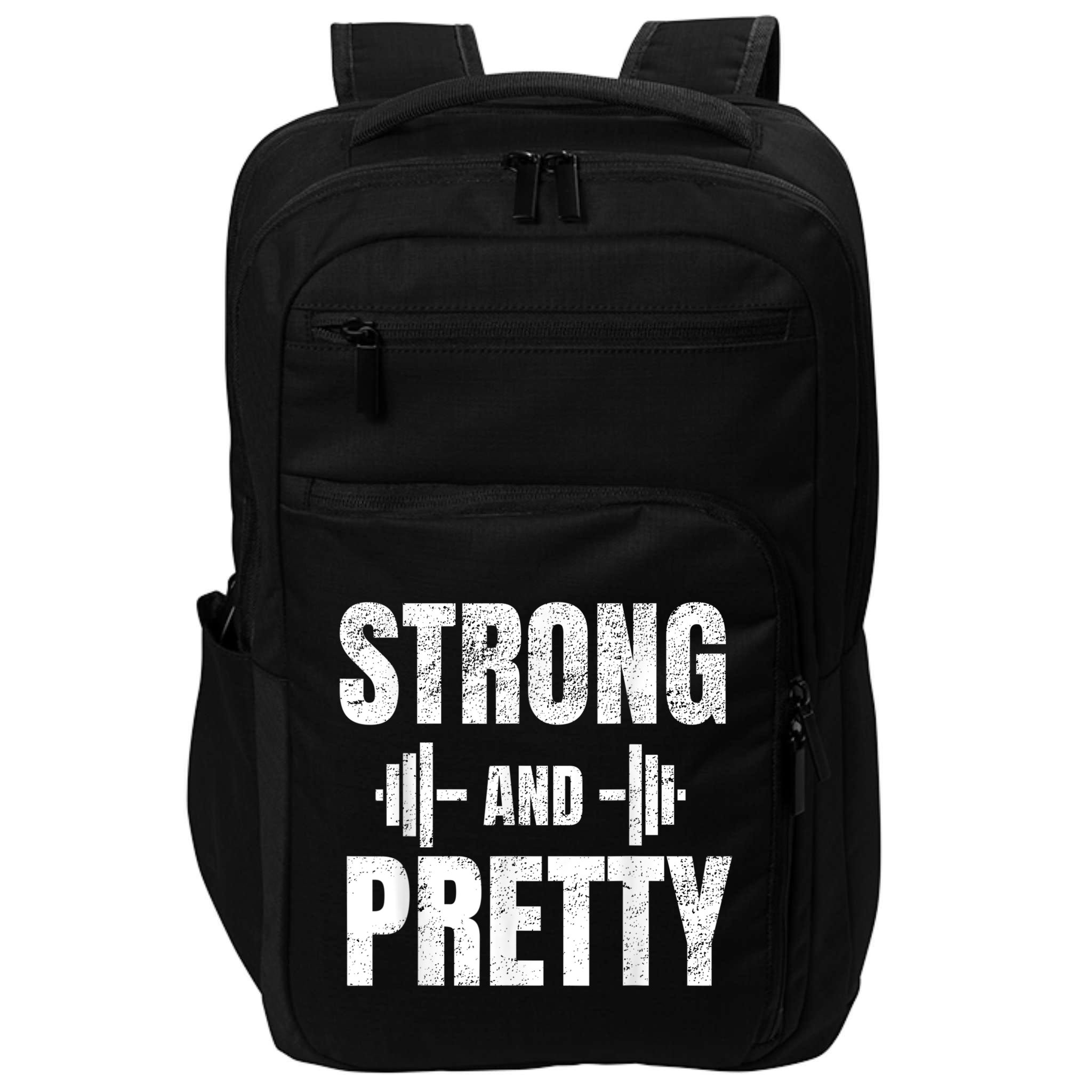Strong And Pretty Gym Strongman Workout Fitness Impact Tech Backpack