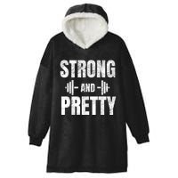 Strong And Pretty Gym Strongman Workout Fitness Hooded Wearable Blanket