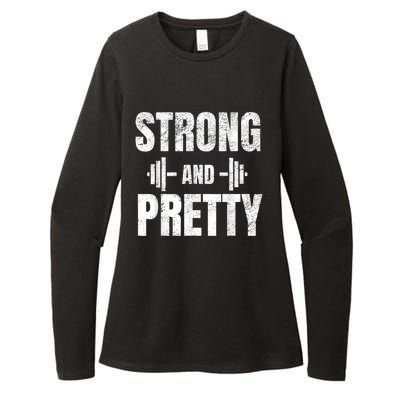 Strong And Pretty Gym Strongman Workout Fitness Womens CVC Long Sleeve Shirt