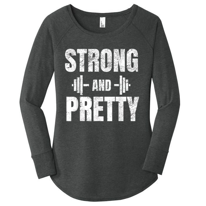 Strong And Pretty Gym Strongman Workout Fitness Women's Perfect Tri Tunic Long Sleeve Shirt