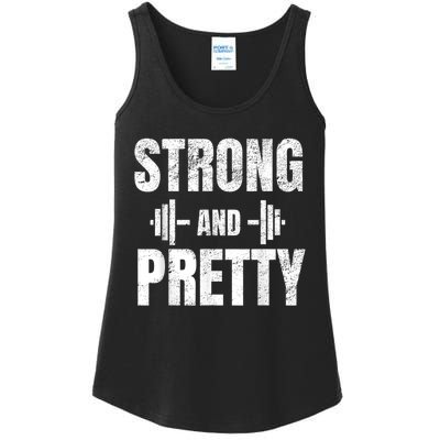 Strong And Pretty Gym Strongman Workout Fitness Ladies Essential Tank