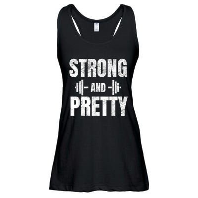 Strong And Pretty Gym Strongman Workout Fitness Ladies Essential Flowy Tank