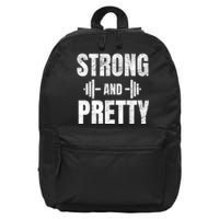 Strong And Pretty Gym Strongman Workout Fitness 16 in Basic Backpack