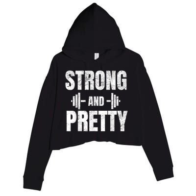 Strong And Pretty Gym Strongman Workout Fitness Crop Fleece Hoodie