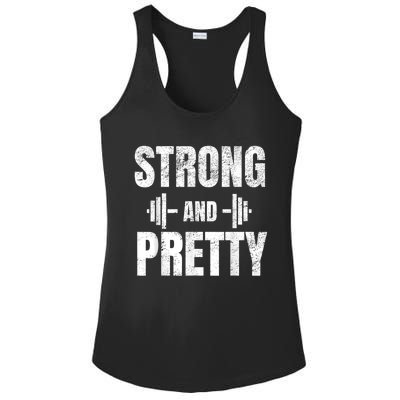 Strong And Pretty Gym Strongman Workout Fitness Ladies PosiCharge Competitor Racerback Tank