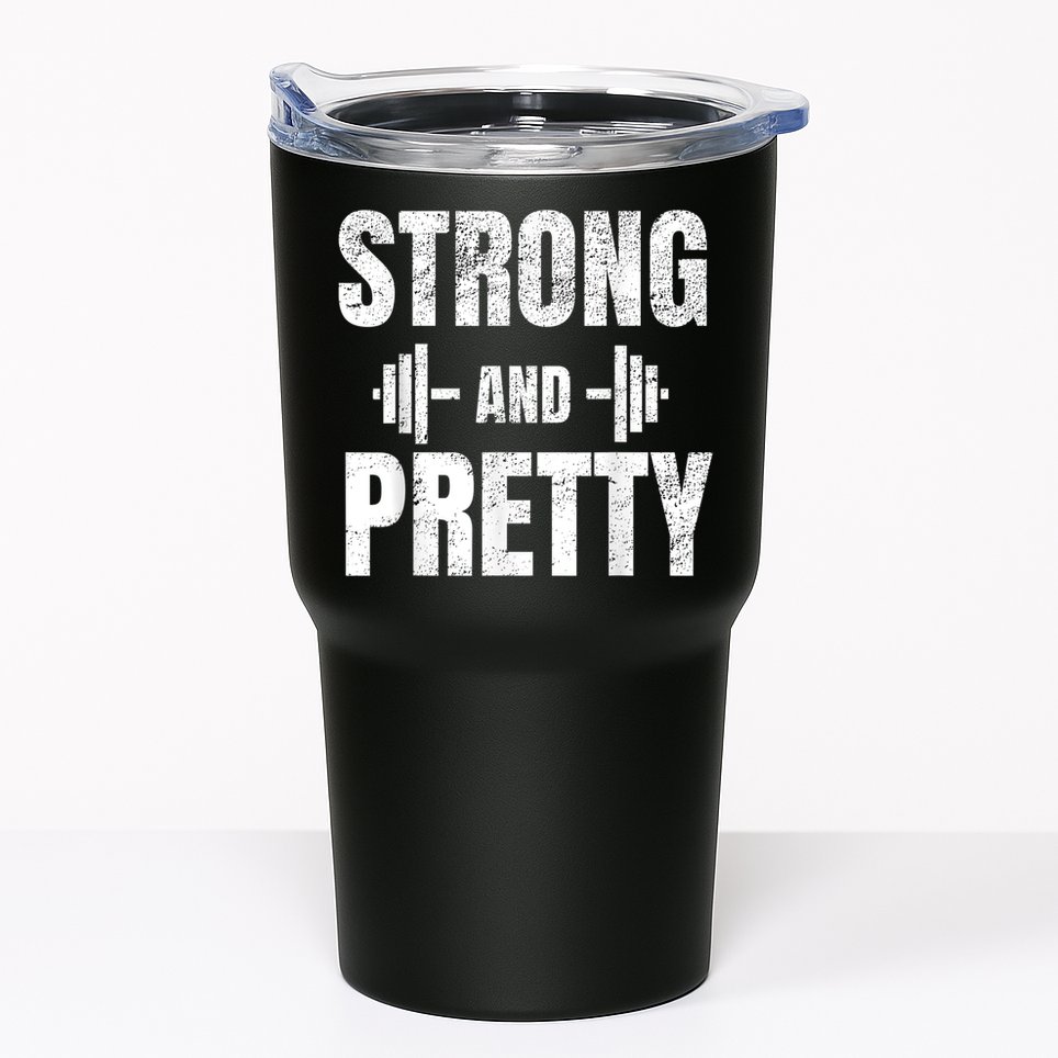 Strong And Pretty Gym Strongman Workout Fitness Tumbler