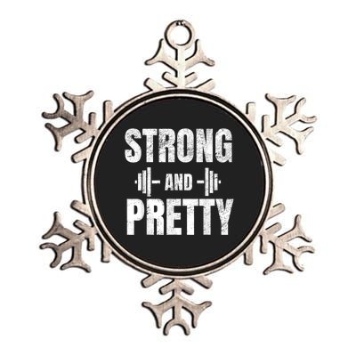 Strong And Pretty Gym Strongman Workout Fitness Metallic Star Ornament