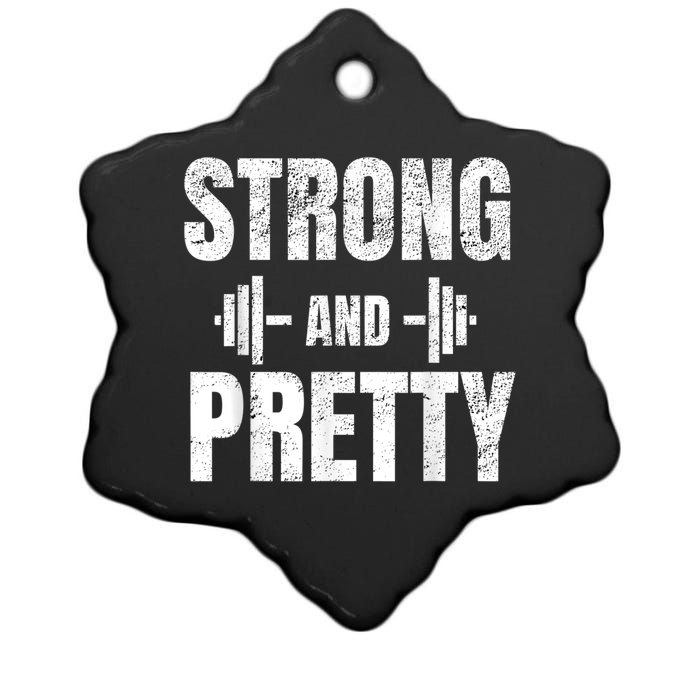 Strong And Pretty Gym Strongman Workout Fitness Ceramic Star Ornament