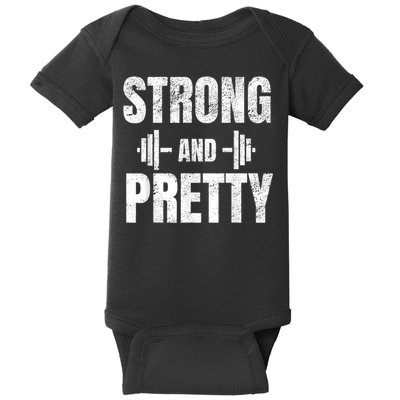 Strong And Pretty Gym Strongman Workout Fitness Baby Bodysuit