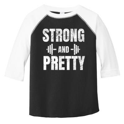 Strong And Pretty Gym Strongman Workout Fitness Toddler Fine Jersey T-Shirt