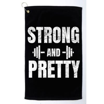 Strong And Pretty Gym Strongman Workout Fitness Platinum Collection Golf Towel