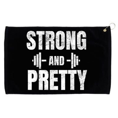 Strong And Pretty Gym Strongman Workout Fitness Grommeted Golf Towel